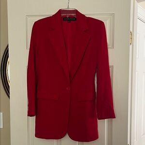 Boston Proper Women's Vibrant Red Suit Jacket